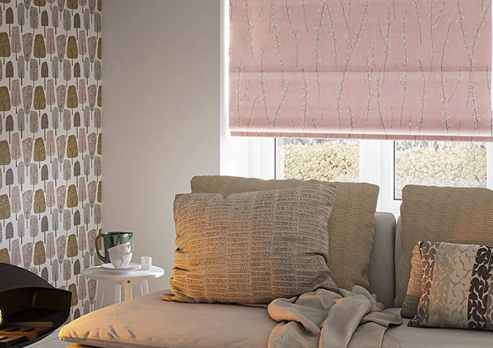 Willow Field, Precious Pink - Motorised Roman Blind - Image 5